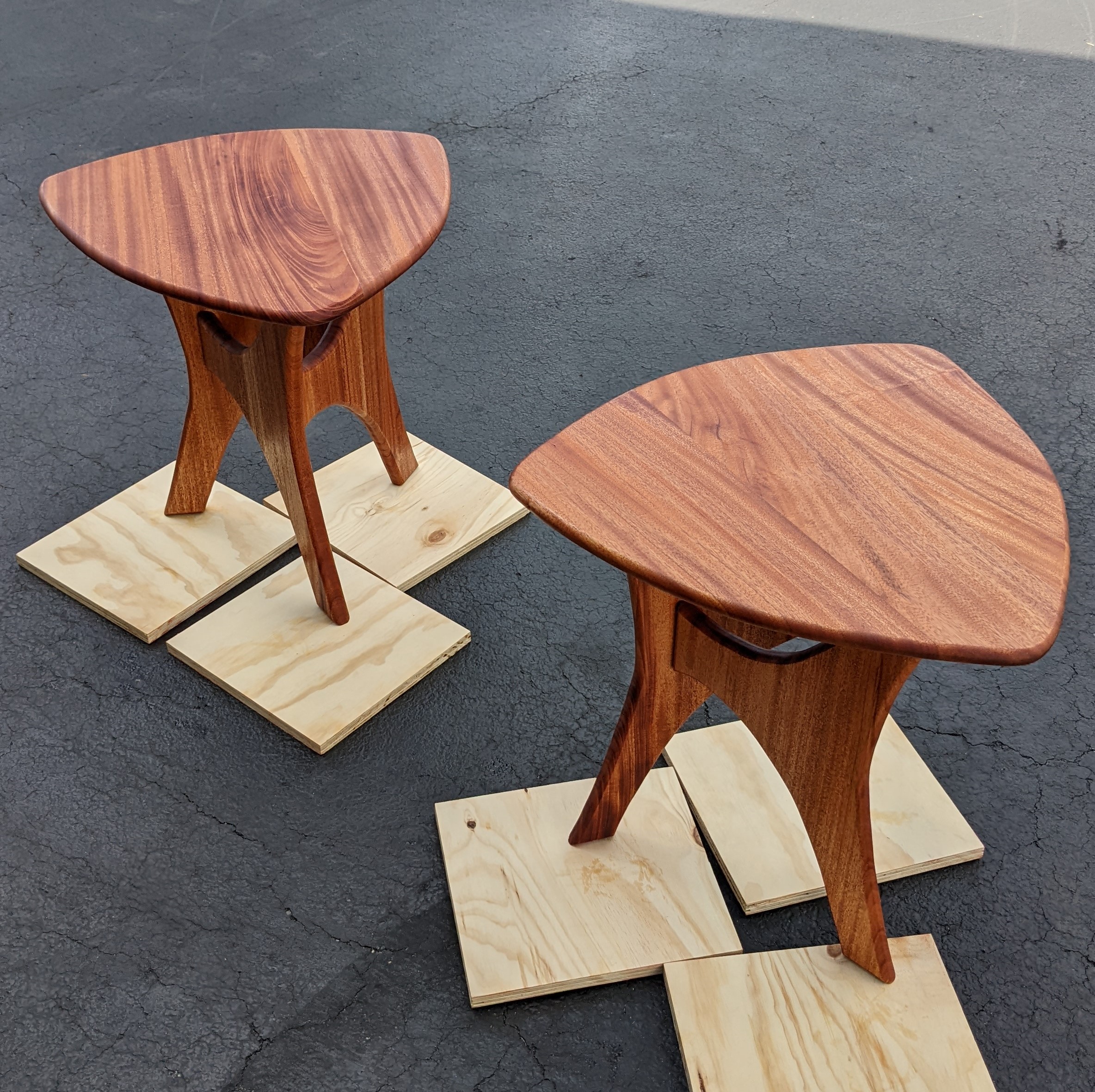Twin Mahogany Side Tables