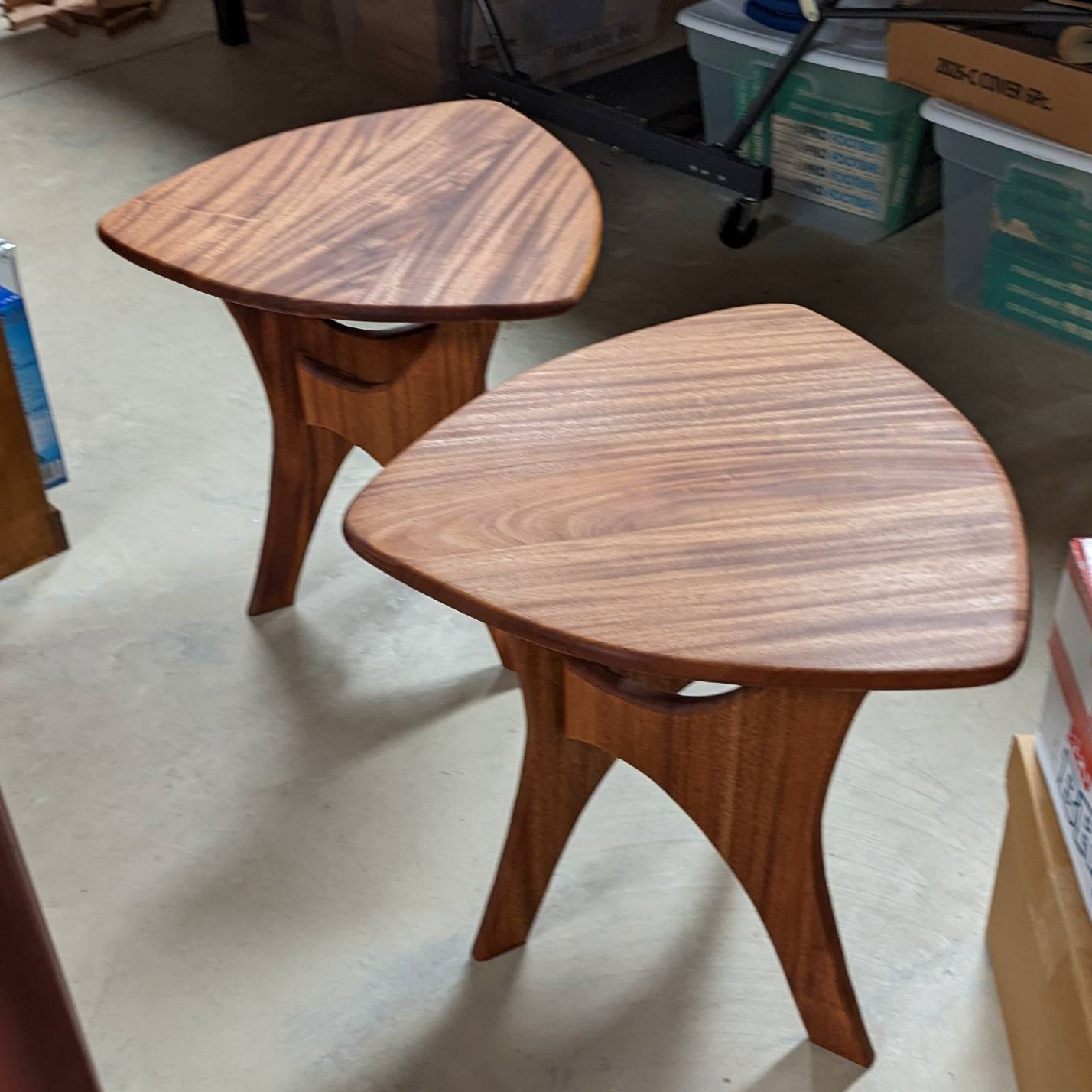 Twin Mahogany Side Tables
